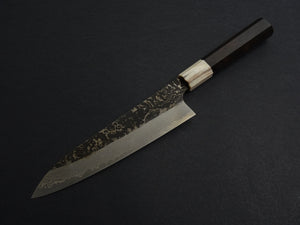 HATSUKOKORO SLD KUROUCHI BLAST GYUTO 210MM WHITE BUFFALO EBONY HANDLE