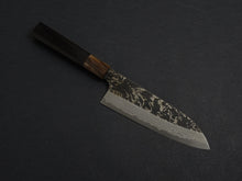 Load image into Gallery viewer, HATSUKOKORO SLD KUROUCHI BLAST SANTOKU 180MM WHITE BUFFALO EBONY HANDLE
