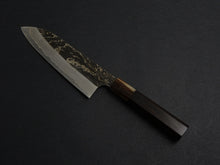 Load image into Gallery viewer, HATSUKOKORO SLD KUROUCHI BLAST SANTOKU 180MM WHITE BUFFALO EBONY HANDLE
