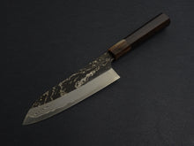 Load image into Gallery viewer, HATSUKOKORO SLD KUROUCHI BLAST SANTOKU 180MM WHITE BUFFALO EBONY HANDLE
