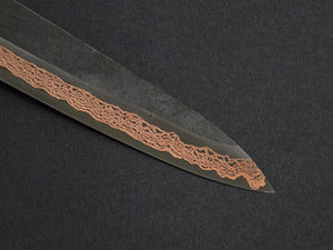 HATSUKOKORO YOROKOBI SLD RAINBOW DAMASCUS KUROUCHI PETTY 150MM BIRCH STABILIZED HANDLE