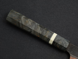 HATSUKOKORO YOROKOBI SLD RAINBOW DAMASCUS KUROUCHI PETTY 150MM BIRCH STABILIZED HANDLE