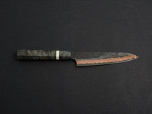 Load image into Gallery viewer, HATSUKOKORO YOROKOBI SLD RAINBOW DAMASCUS KUROUCHI PETTY 150MM BIRCH STABILIZED HANDLE
