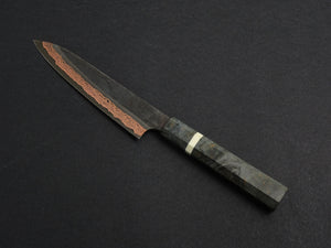 HATSUKOKORO YOROKOBI SLD RAINBOW DAMASCUS KUROUCHI PETTY 150MM BIRCH STABILIZED HANDLE