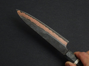 HATSUKOKORO YOROKOBI SLD RAINBOW DAMASCUS KUROUCHI PETTY 150MM BIRCH STABILIZED HANDLE