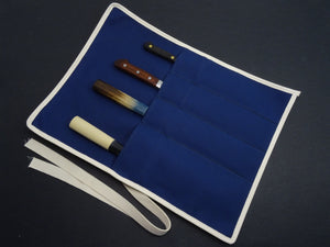 HANPU CANVAS KNIFE ROLL NAVY (4 POCKETS)