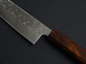 KICHIJI 440C MIGAKI HAMMERED DAMASCUS BUNKA OAK/BAIKOKU HANDLE