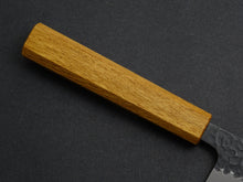 Load image into Gallery viewer, OUL AOGAMI SUPER KUROUCHI HAMMERED STAINLESS CLAD GYUTO 210MM OCTAGONAL OAK HANDLE
