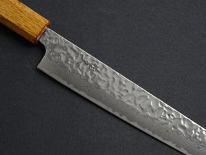 TSUNEHISA AUS-10 HAMMERED DAMASCUS SUJIHIKI 240MM OAK OCTAGONAL HANDLE*