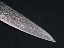 Load image into Gallery viewer, KICHIJI VG-10 DAMASCUS PETTY KNIFE 150MM OCTAGONAL BLACK OAKWOOD HANDLE
