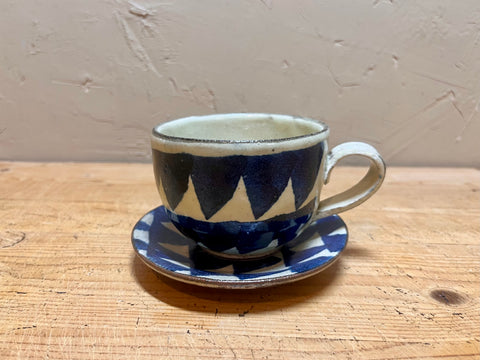 MINOYAKI KOSAI NAVY CUP & SAUCER SET