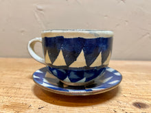 Load image into Gallery viewer, MINOYAKI KOSAI NAVY CUP &amp; SAUCER SET
