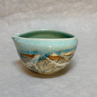 TWO-COLOUR LINE KATAKUCHI MATCHA BOWL (BLUE & WHITE)*