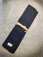 WEST JAPAN TOOLS COTTON KNIFE ROLL (3 HANDLE POCKETS) (DENIM)