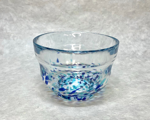 SMALL GLASS BOWL UMI (BLUE WHITE)
