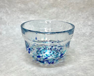 SMALL GLASS BOWL UMI (BLUE WHITE)