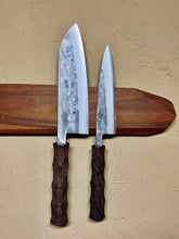 Load image into Gallery viewer, [ONLINE EXCLUSIVE DEAL] KICHIJI x NAGURI SLD NASHIJI SANTOKU 165MM &amp; PETTY 135MM NAGURI CURVED WENGE WOOD HANDLE SET of 2
