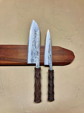 Load image into Gallery viewer, [ONLINE EXCLUSIVE DEAL] KICHIJI x NAGURI SLD NASHIJI SANTOKU 165MM &amp; PETTY 135MM NAGURI CURVED WENGE WOOD HANDLE SET of 2
