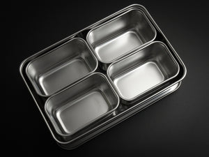 JAPANESE STAINLESS STEEL 4 YAKUMI SMALL GASTRONORM PANS SET