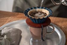 Load image into Gallery viewer, CERAMIC FLARE COFFEE DRIPPER WITH ROSE WOOD HOLDER

