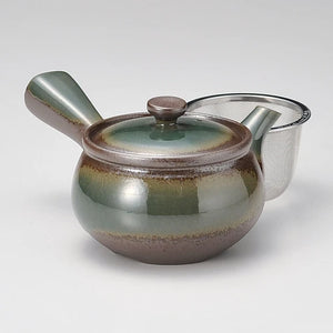 BAMKO-WARE HANA ORIBE TEAPOT WITH STAINLESS TEA STRAINER