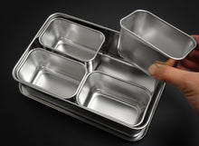 Load image into Gallery viewer, JAPANESE STAINLESS STEEL 4 YAKUMI SMALL GASTRONORM PANS SET
