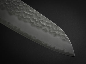 HITOHIRA AOGAMI SUPER MIGAKI HAMMERED SANTOKU 170MM CHERRYWOOD HANDLE