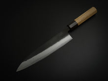 Load image into Gallery viewer, SOZABURO SHIROGAMI-2 STAINLESS CLAD KUROUCHI NASHIJI GYUTO 210MM OCTAGONAL CHESTNUT HANDLE
