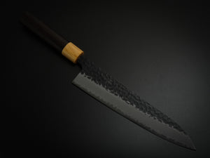 TSUNEHISA AOGAMI SUPER CORE STAINLESS CLAD TSUCHIME KUROUCHI GYUTO 210MM ROSE WOOD HANDLE