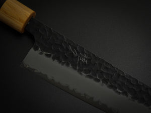 TSUNEHISA AOGAMI SUPER CORE STAINLESS CLAD TSUCHIME KUROUCHI GYUTO 210MM ROSE WOOD HANDLE