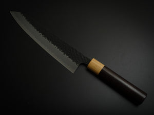 TSUNEHISA AOGAMI SUPER CORE STAINLESS CLAD TSUCHIME KUROUCHI GYUTO 210MM ROSE WOOD HANDLE