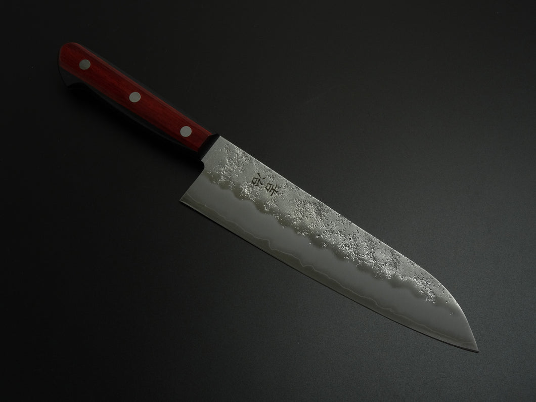 KICHIJI GINSAN NASHIJI SANTOKU KNIFE 180MM RED WINE HANDLE*