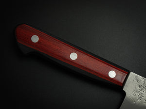 KICHIJI GINSAN NASHIJI SANTOKU KNIFE 180MM RED WINE HANDLE*