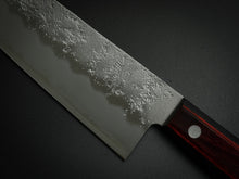 Load image into Gallery viewer, KICHIJI GINSAN NASHIJI SANTOKU KNIFE 180MM RED WINE HANDLE*
