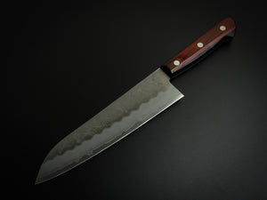 KICHIJI GINSAN NASHIJI SANTOKU KNIFE 180MM RED WINE HANDLE*