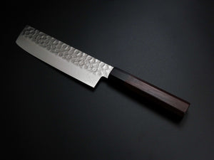 KICHIJI 45 LAYER HAMMERED DAMASCUS NAKIRI 180MM ROSEWOOD HANDLE*