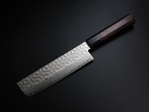 KICHIJI 45 LAYER HAMMERED DAMASCUS NAKIRI 180MM ROSEWOOD HANDLE*