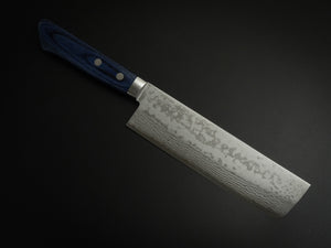 MASUTANI VG-10 DAMASCUS NAKIRI BLUE PAKKA HANDLE 170MM*