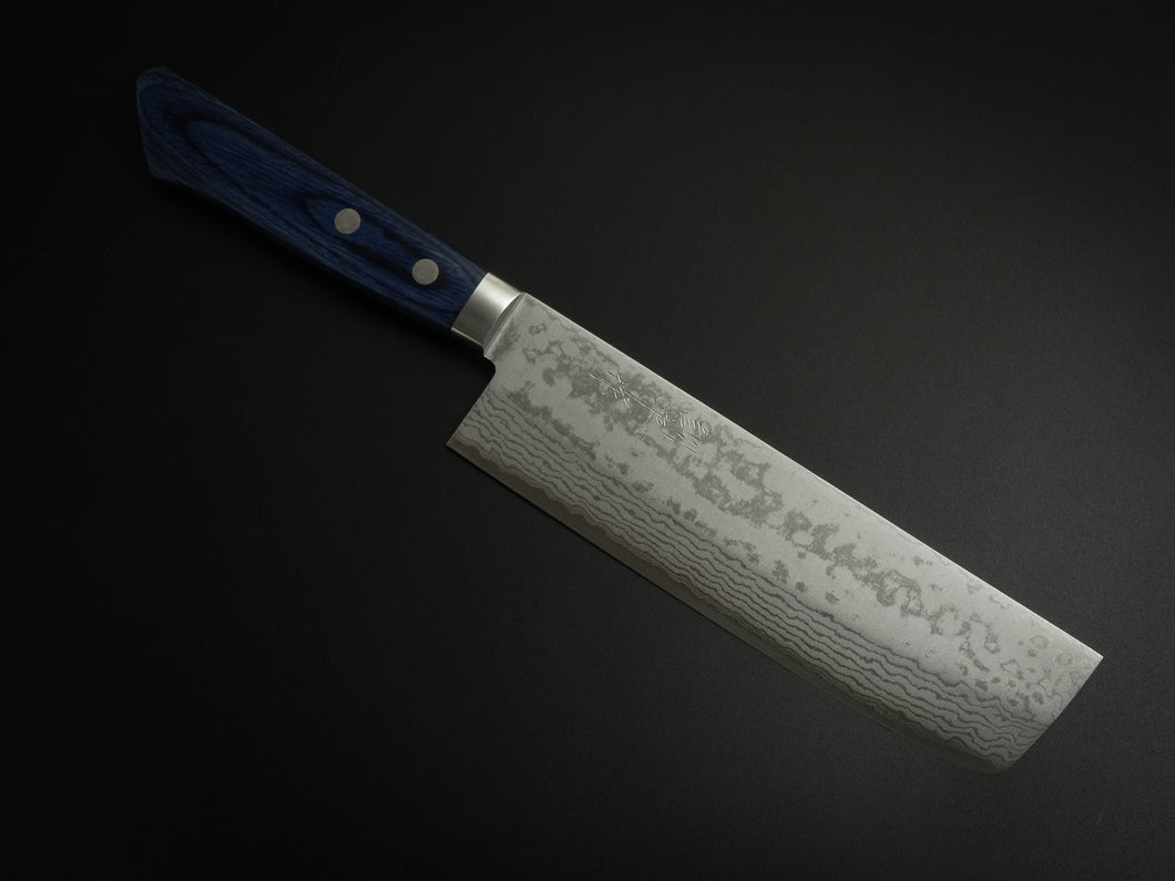 MASUTANI VG-10 DAMASCUS NAKIRI BLUE PAKKA HANDLE 170MM*