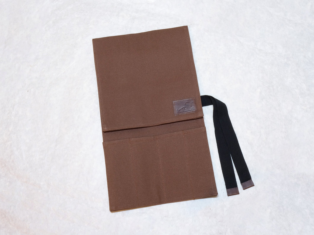 COMO+KATABA HANDMADE CANVAS SMALL KNIFE ROLL WITH COTTON STRAP (4POCKETS)