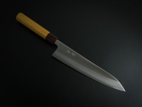 OUL SHIROGAMI-1 STAINLESS CLAD GYUTO 210MM KEYAKI / ZELKOVA HANDLE