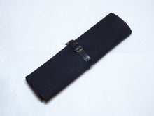 Load image into Gallery viewer, COMO+KATABA HANDMADE HIGH QUALITY CANVAS KNIFE ROLL WITH SINGLE LEATHER FITTINGS / TYPE 2 with zipper
