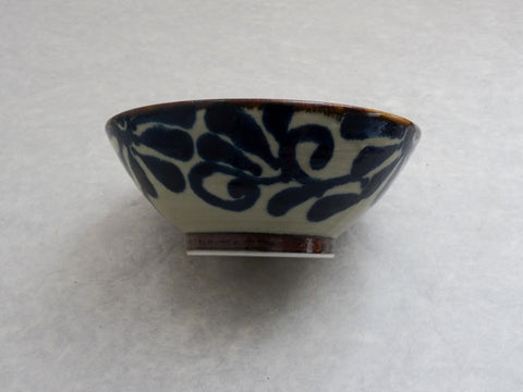 MINOYAKI RYUKYU RURI KARAKUSA RAMEN BOWL (WHITE/BLUE)