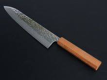 Load image into Gallery viewer, TSUNEHISA AUS-10 HAMMERED DAMASCUS WA-GYUTO 210MM OAK OCTAGONAL HANDLE
