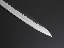 Load image into Gallery viewer, TSUNEHISA AOGAMI SUPER CORE STAINLESS CLAD HAMMERED KUROUCHI SUJIHIKI ROSEWOOD HANDLE 240MM
