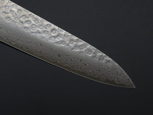 KICHIJI 45 LAYER HAMMERED DAMASCUS GYUTO 180MM ROSEWOOD HANDLE