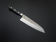 KICHIJI HAMMERED AOGAMI-2 STAINLESS CLAD SANTOKU 180MM