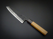 Load image into Gallery viewer, HITOHIRA AOGAMI SUPER KUROUCHI NASHIJI SANTOKU 170MM CHERRYWOOD HANDLE
