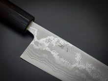 Load image into Gallery viewer, HITOHIRA AOGAMI-2 DAMASCUS SANTOKU KNIFE ROSEWOOD HANDLE 165mm
