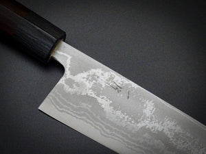 HITOHIRA AOGAMI-2 DAMASCUS SANTOKU KNIFE ROSEWOOD HANDLE 165mm